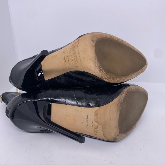 Jimmy Choo Brinley Eel Skin Black Stiletto Boots - Picture 6 of 6